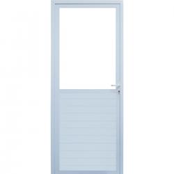 Imagem do produto Porta de Giro Metade Lambris Horizontais e Metade com Vidro Temperado 6mm - 1 folha