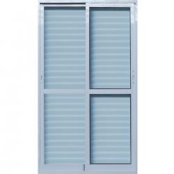 Imagem do produto Porta Veneziana de Correr 3 Folhas - 2 Venezianas e 1 com vidro temperado 6mm.